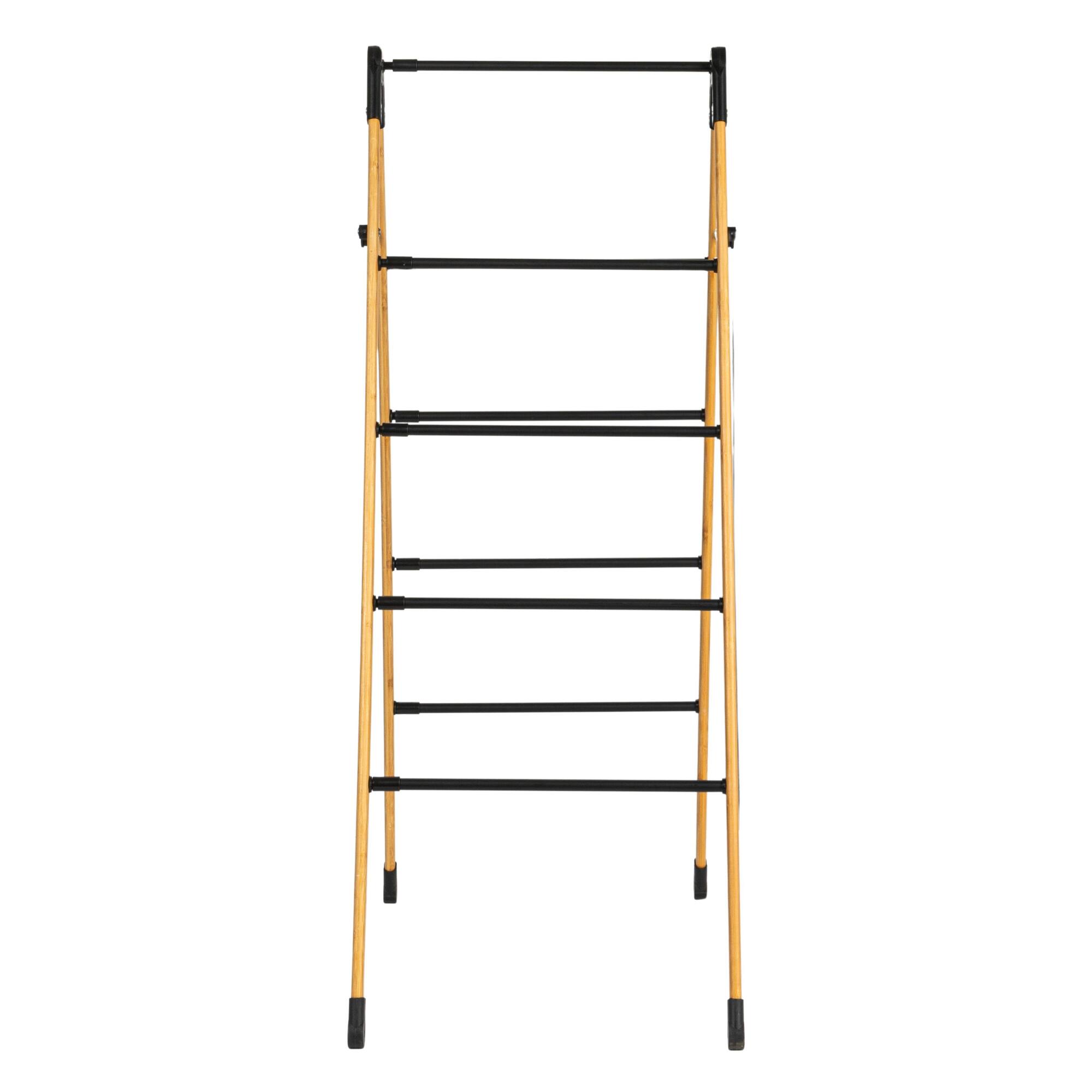 Household Essentials Bamboo V-Shaped Expandable Laundry Drying Rack